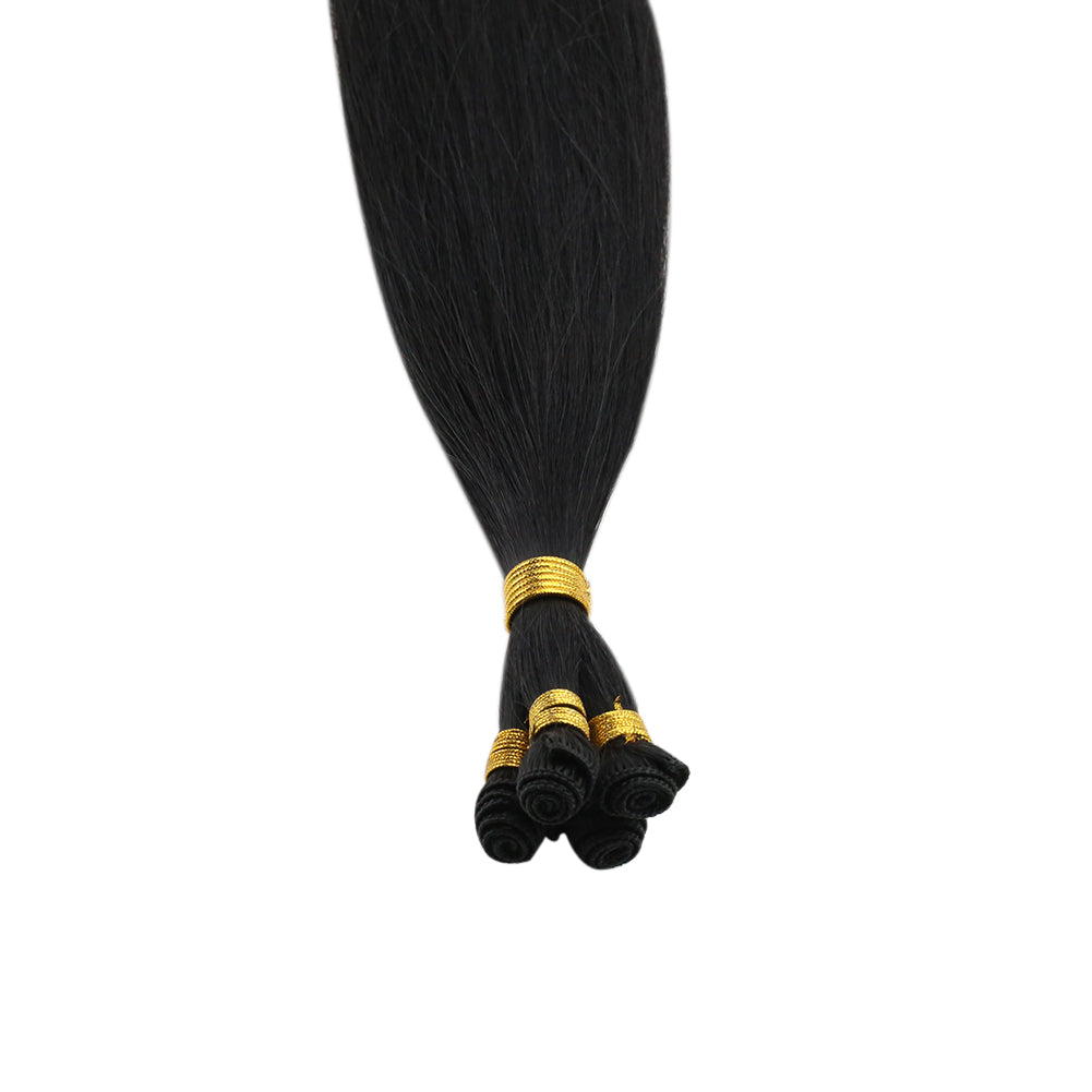 Virgin Hair Hand Tied Weft Best Sew In Human Hair Jet Black (#1)