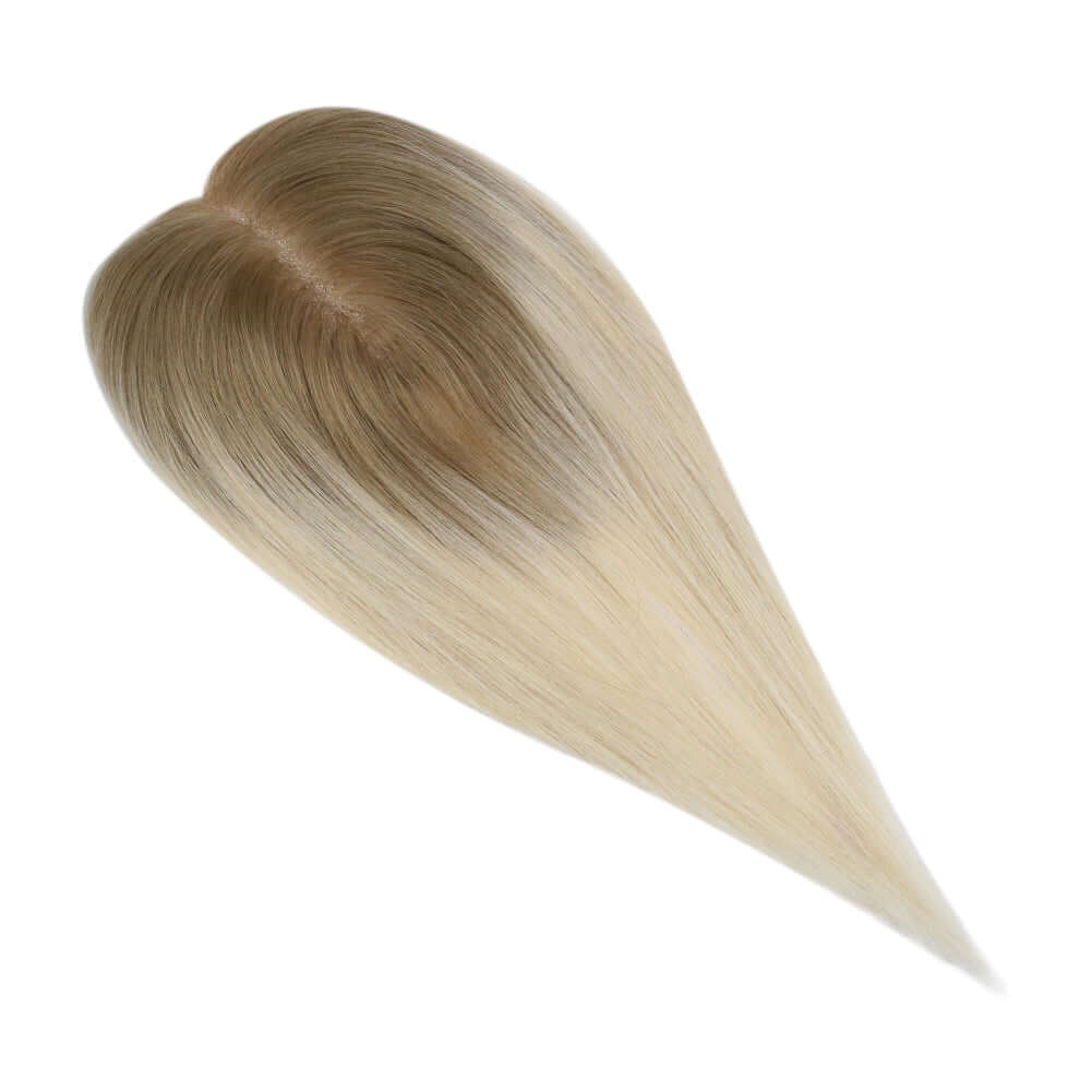 Mono Topper For Women Human Hair Pieces 5"*5" Base Straight Hair (#T10/613)