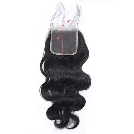 4x4 5x5 6x6 HD Body Wave Virgin Hair Lace Closure 12-20 Inch