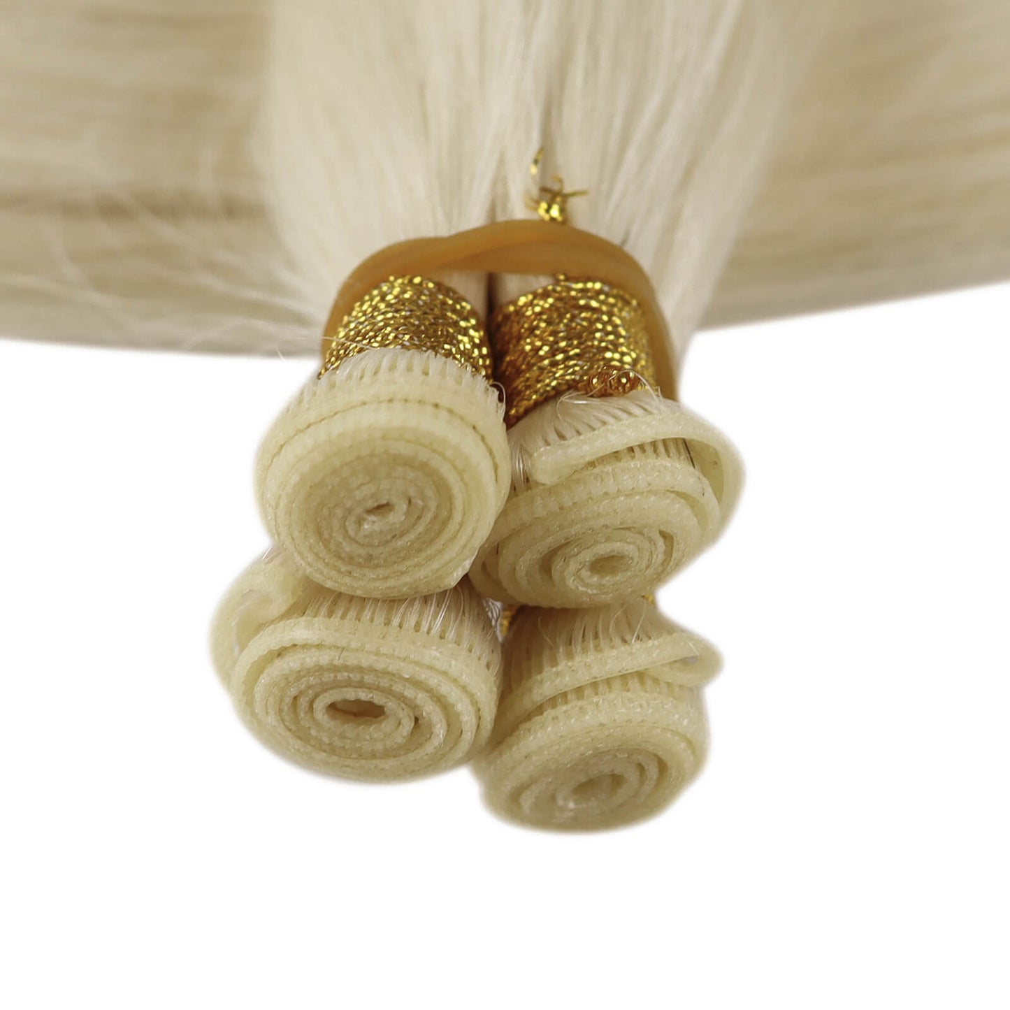 Human Hair Bundles Virgin Invisible Genius Weft Hair Extensions White Blonde (#1000)