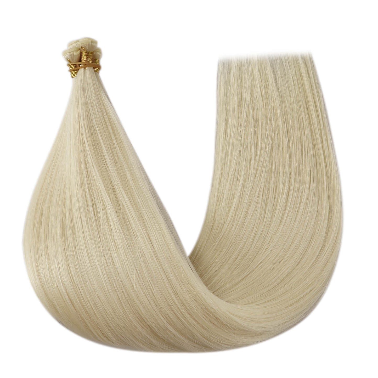 Human Hair Bundles Virgin Invisible Genius Weft Hair Extensions White Blonde (#1000)
