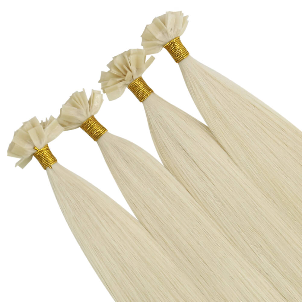 Virgin K Tip Hair Extensions 100% Real Human Hair Platinum Blonde #60