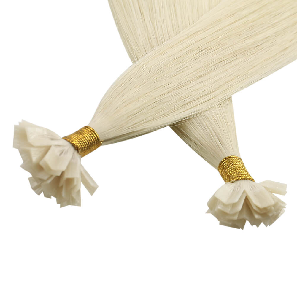 Virgin K Tip Hair Extensions 100% Real Human Hair Platinum Blonde #60