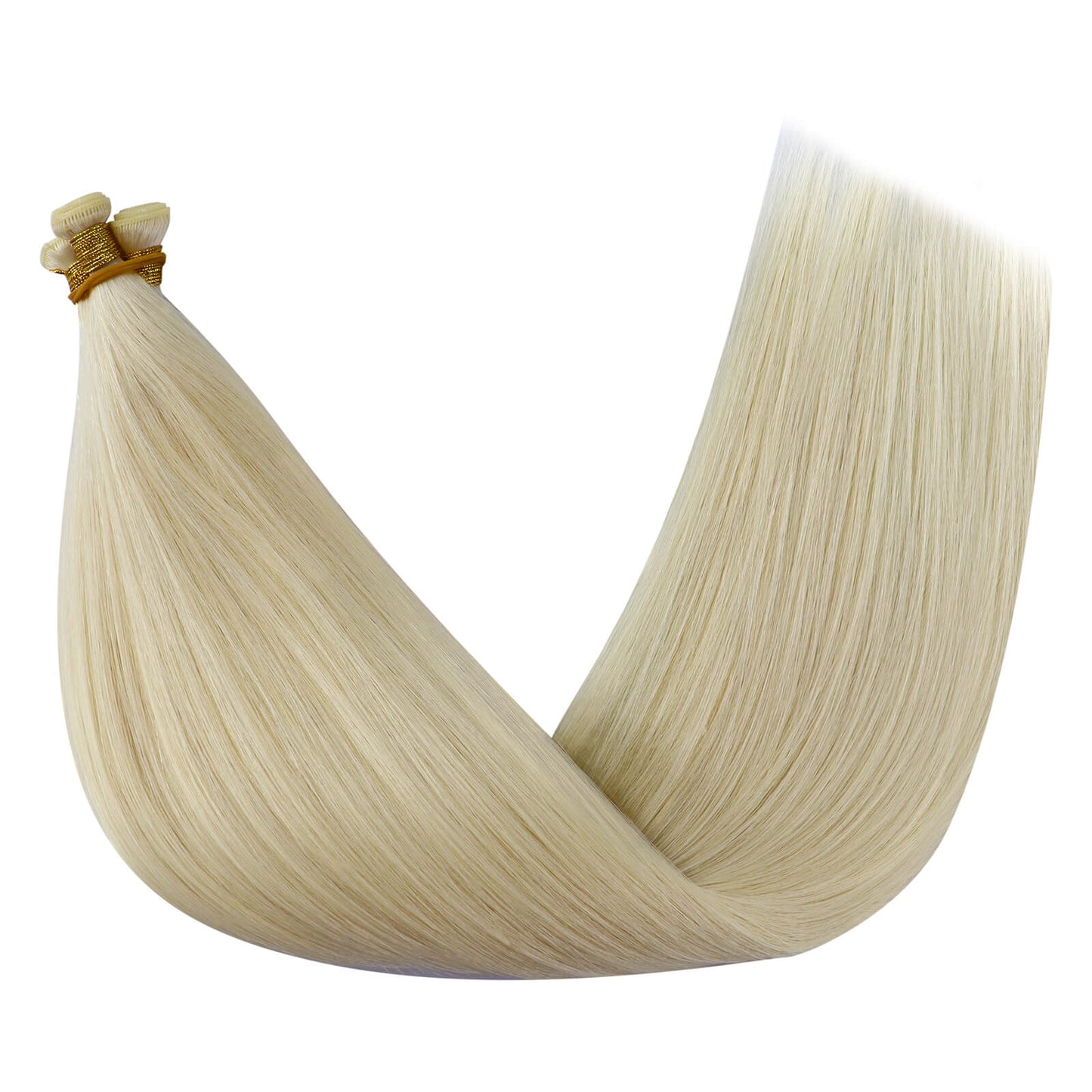 Human Hair Bundles Virgin Invisible Genius Weft Hair Extensions White Blonde (#1000)