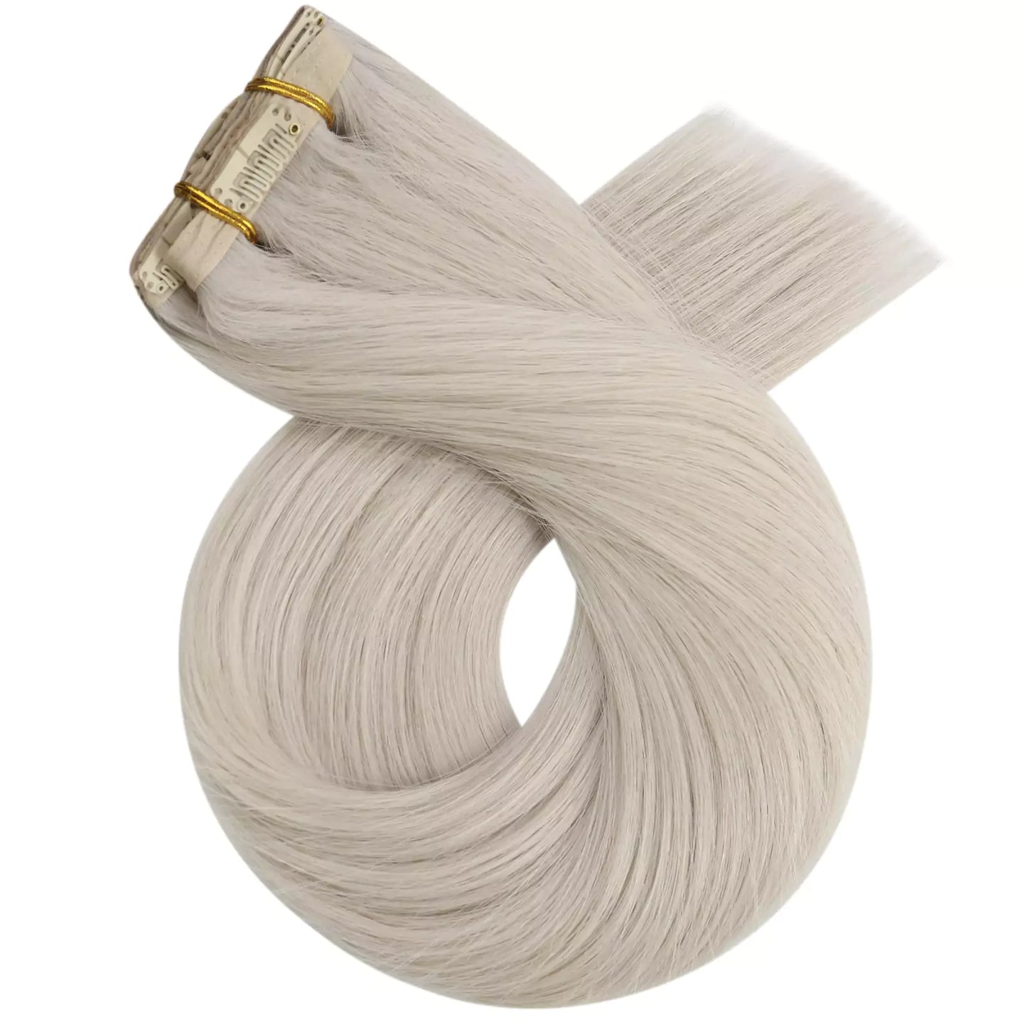 Virgin Clip in Human Hair Extensions Professional Hair Extensions Blonde #1000