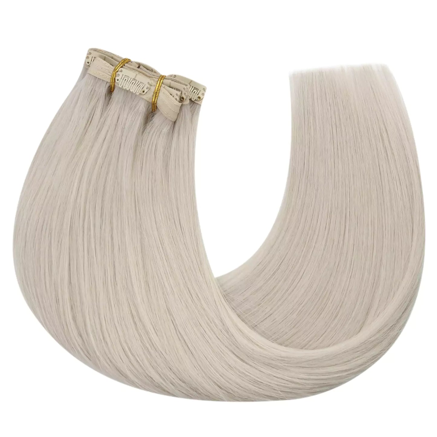 Virgin Clip in Human Hair Extensions Professional Hair Extensions Blonde #1000