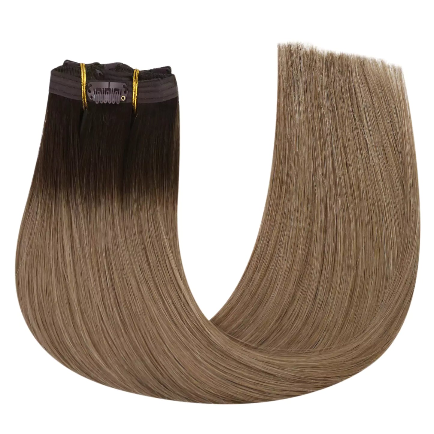 Balayage Color Clip in Virgin Human Hair Extensions Salon Quality #R2/DXB/18