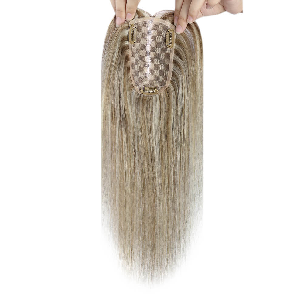 3*5inch Hair Toppers For Women Highlight Brown Mixed Blonde (#8P/60)
