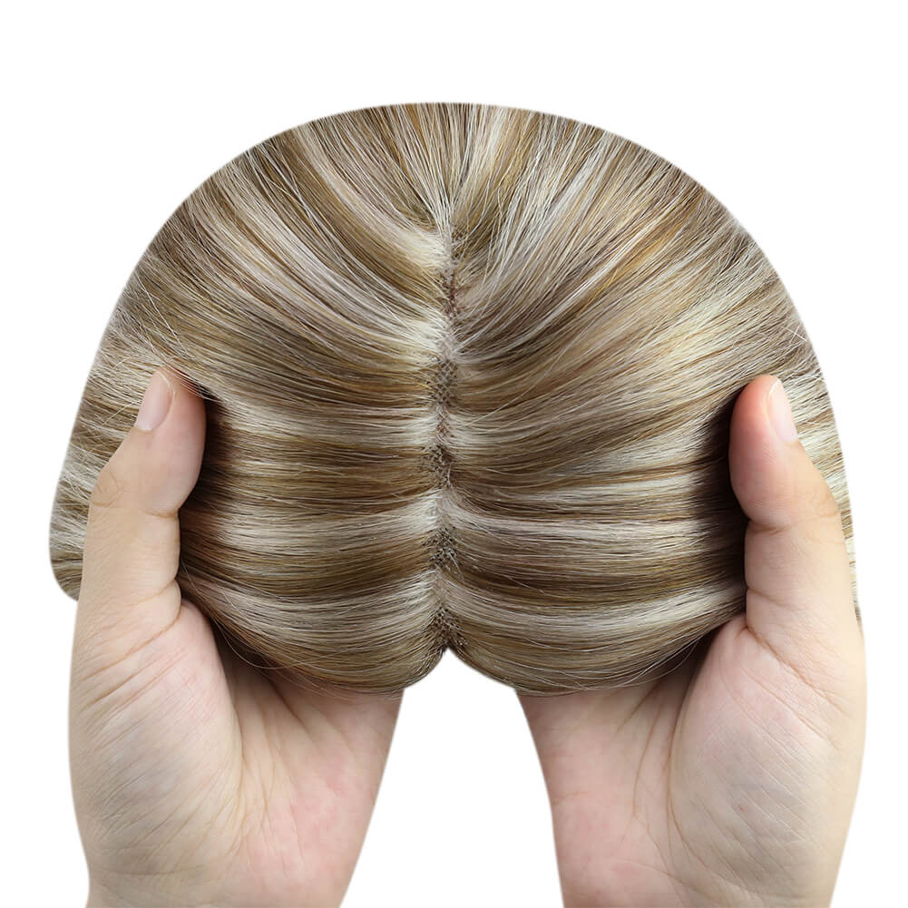 3*5inch Hair Toppers For Women Highlight Brown Mixed Blonde (#8P/60)