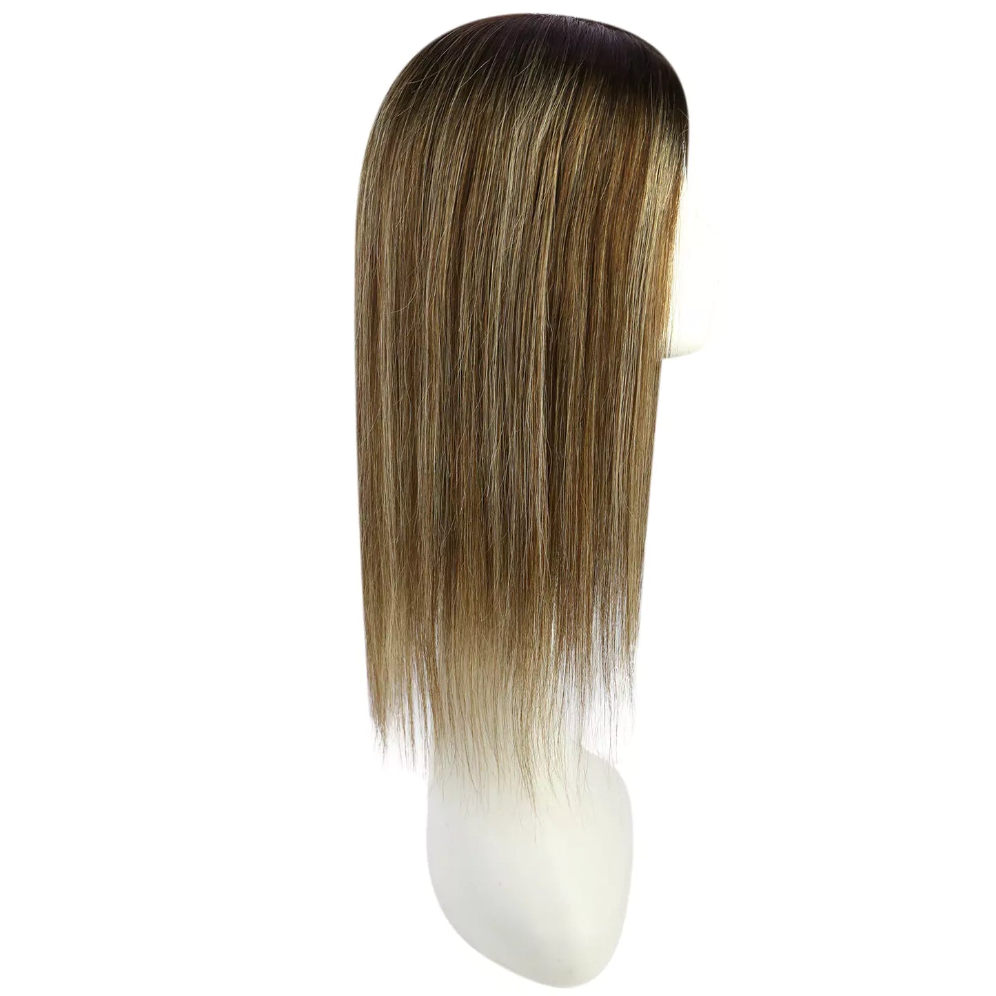 Virgin Hair Topper Large Base Human Hair Topper for Short Hair #2/6/18