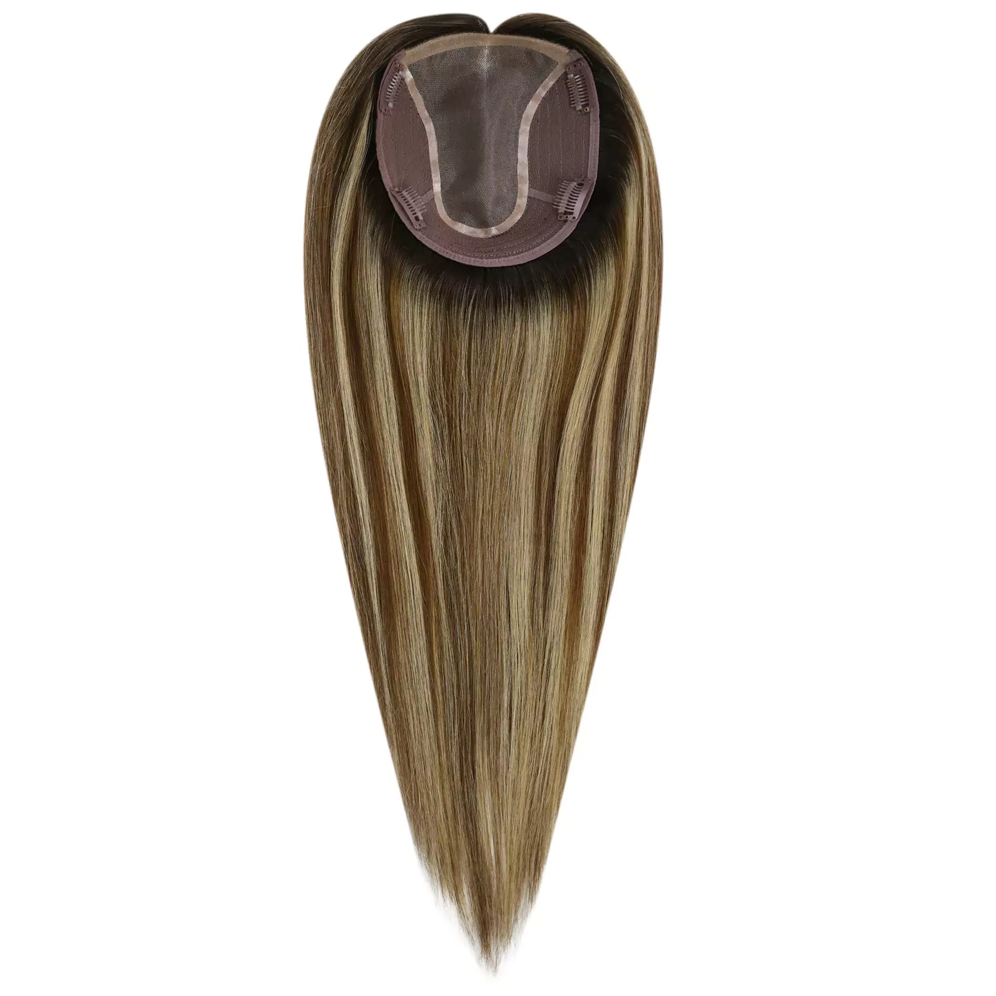 Virgin Hair Topper Large Base Human Hair Topper for Short Hair #2/6/18