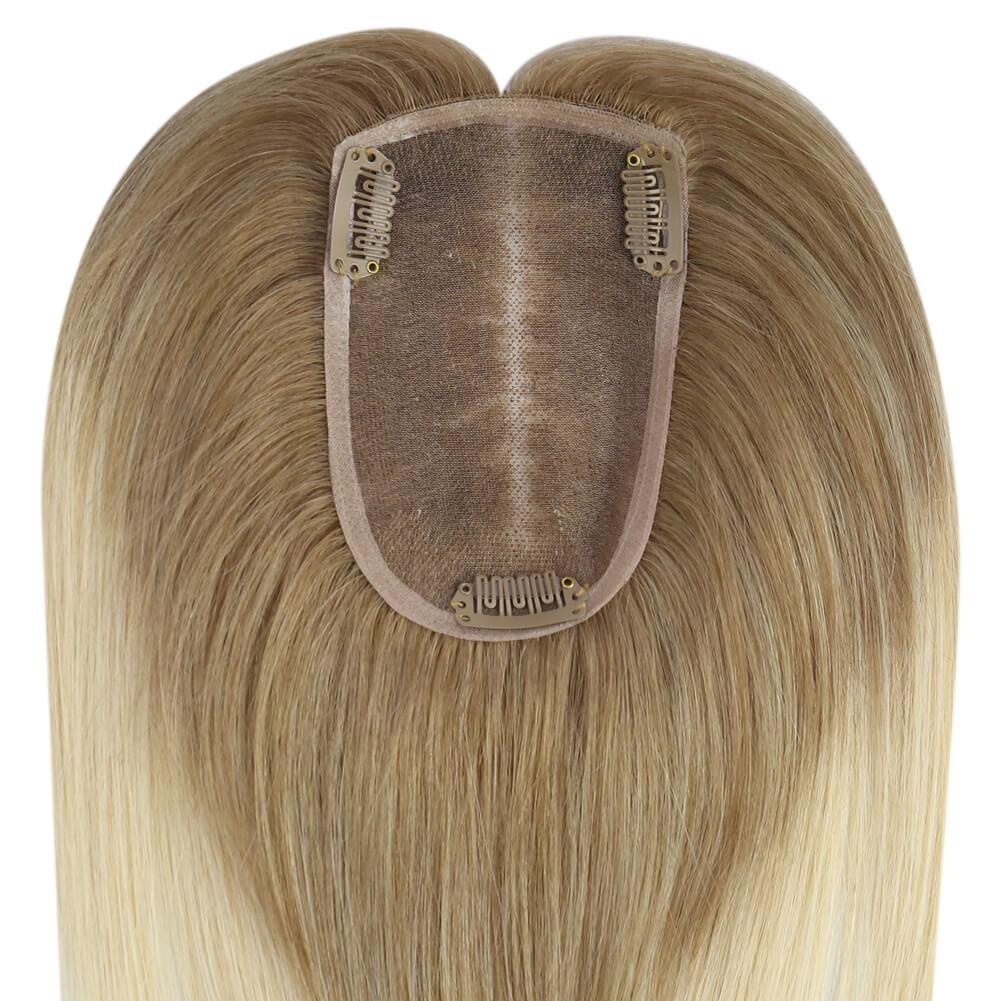 3*5inch Hair Toppers For Women Ombre Brown to Blonde(#T10/613)