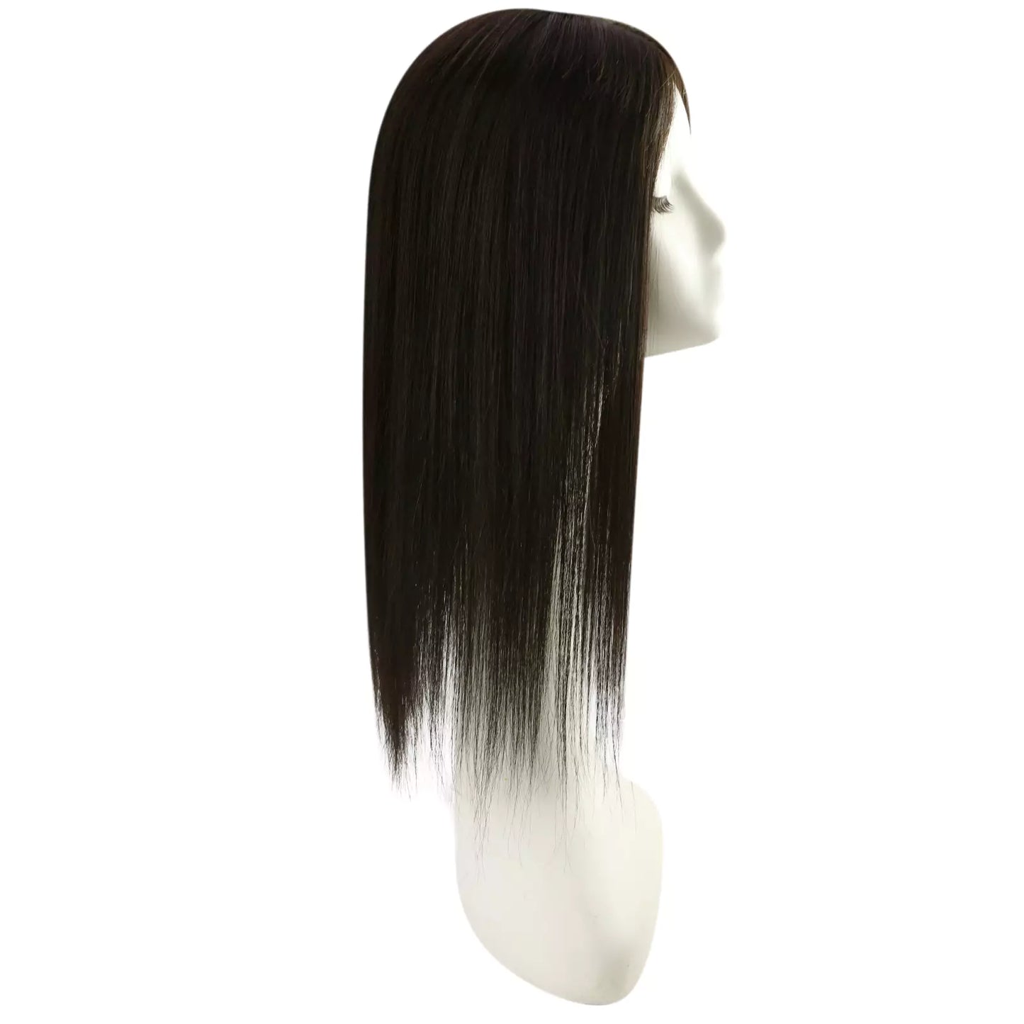 6*7inch Virgin Hair Topper Straight Hair Piece Natural Black #1B