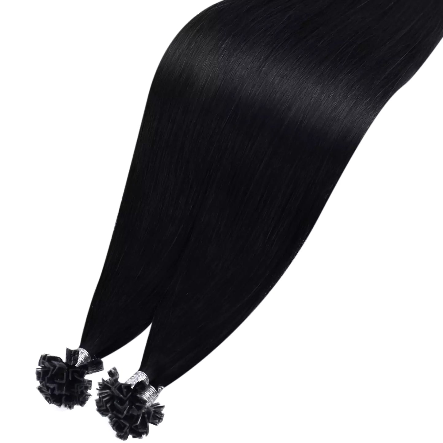 Virgin Keratin Hair Extensions K Tip Human Hair Extensions Jet Black #1