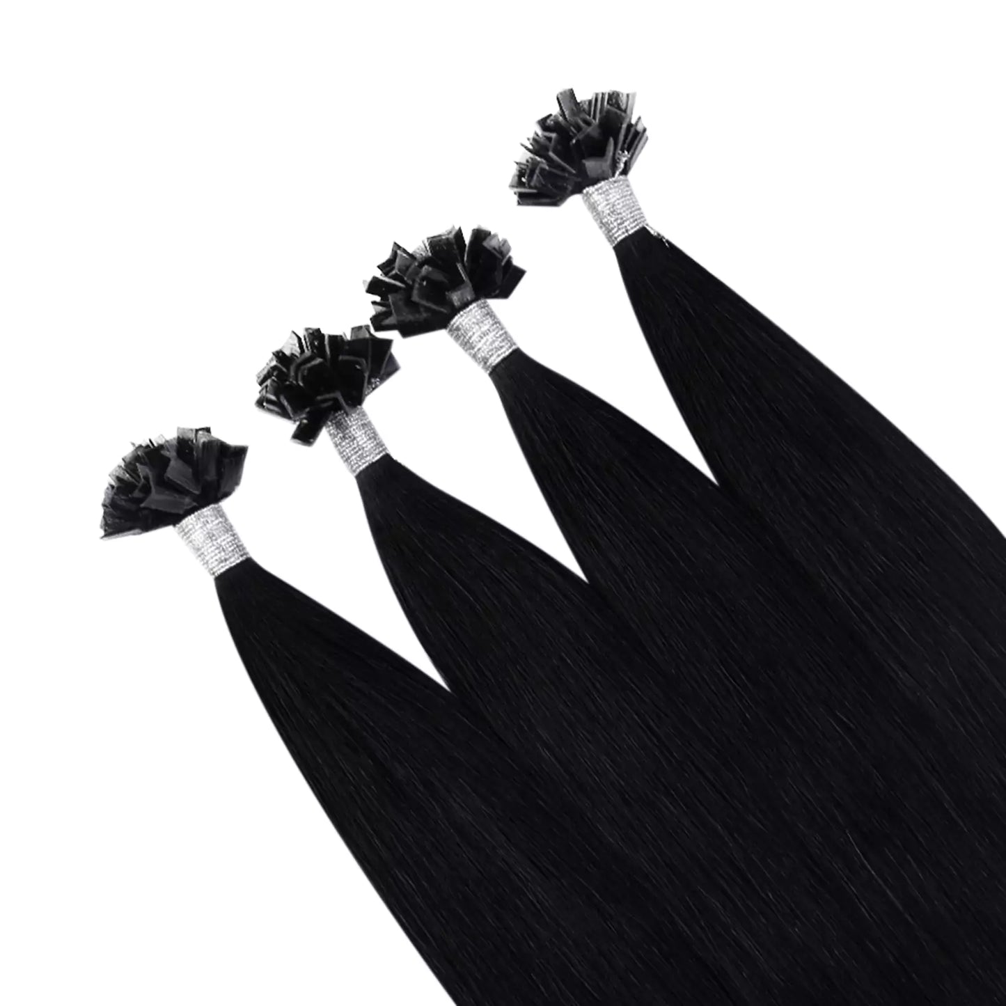 Virgin Keratin Hair Extensions K Tip Human Hair Extensions Jet Black #1
