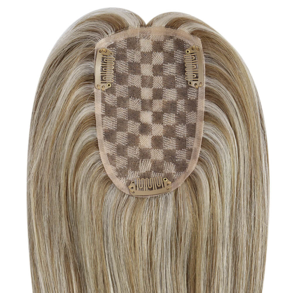 3*5inch Hair Toppers For Women Highlight Brown Mixed Blonde (#8P/60)