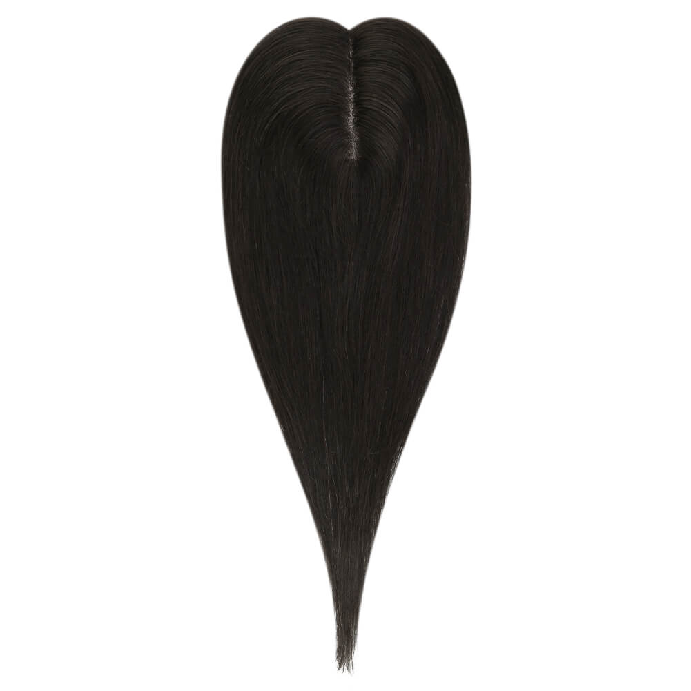 3*5inch Mono Hair Topper Remy Human Hair Natural Black (#1B)