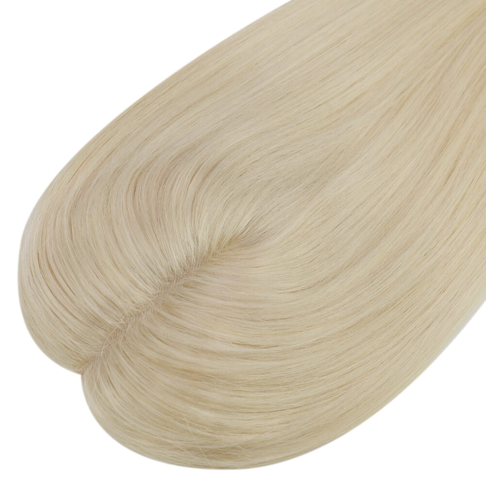 3*5inch Remy Human Hair Topper Invisible Platinum Blonde (#60)