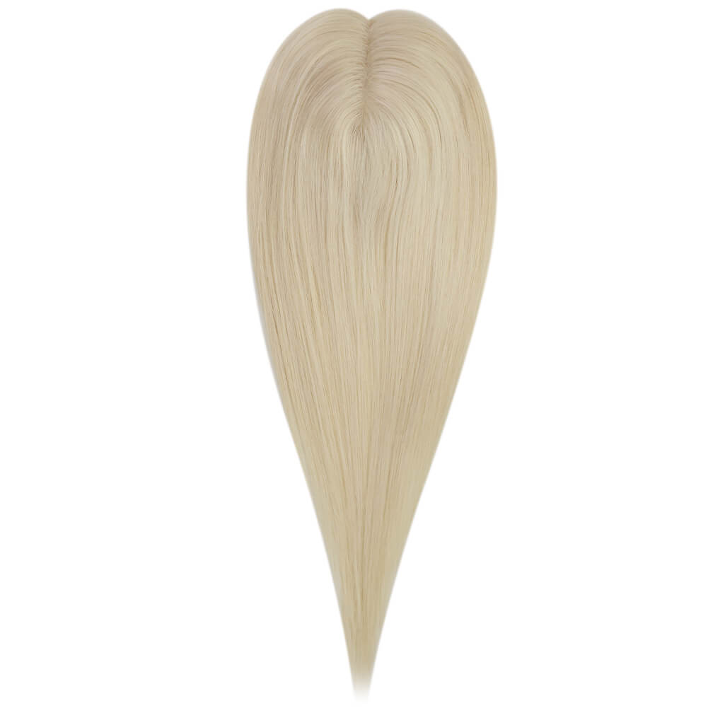 3*5inch Remy Human Hair Topper Invisible Platinum Blonde (#60)