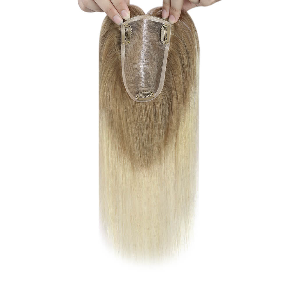 3*5inch Hair Toppers For Women Ombre Brown to Blonde(#T10/613)