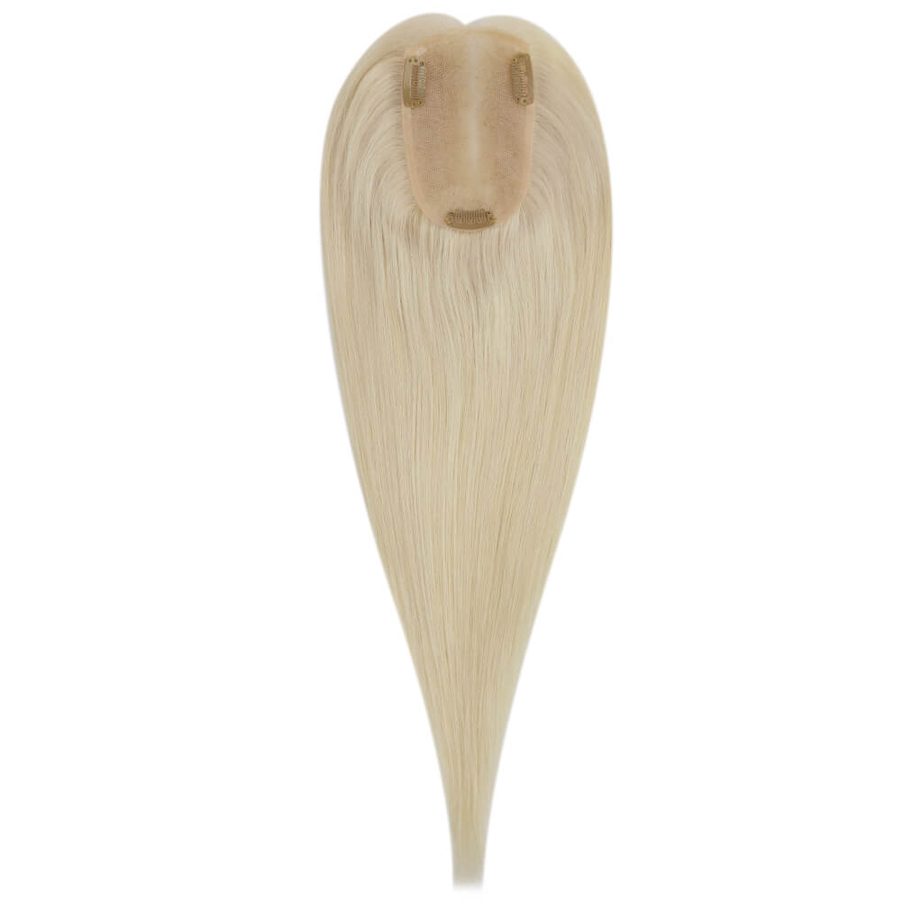 3*5inch Remy Human Hair Topper Invisible Platinum Blonde (#60)