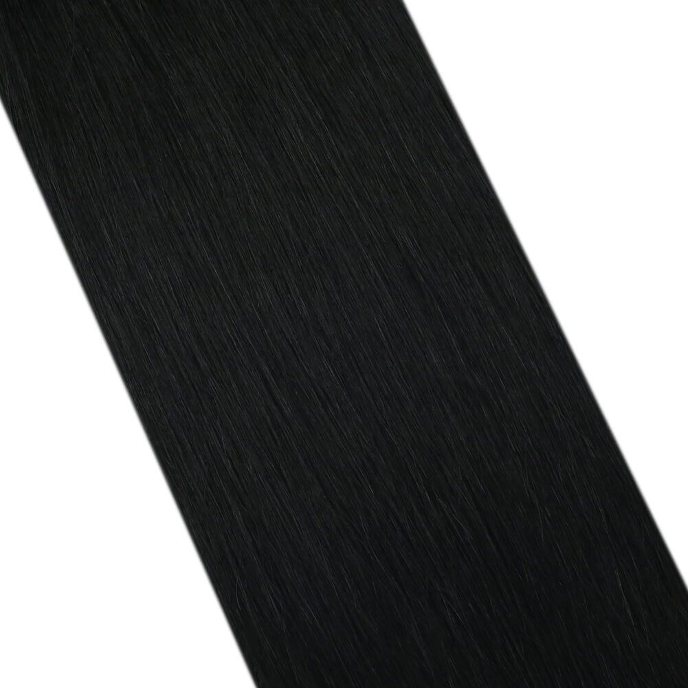 Brazilian Human Remy Clip In Double Weft Hair Extension Jet Black(#1)