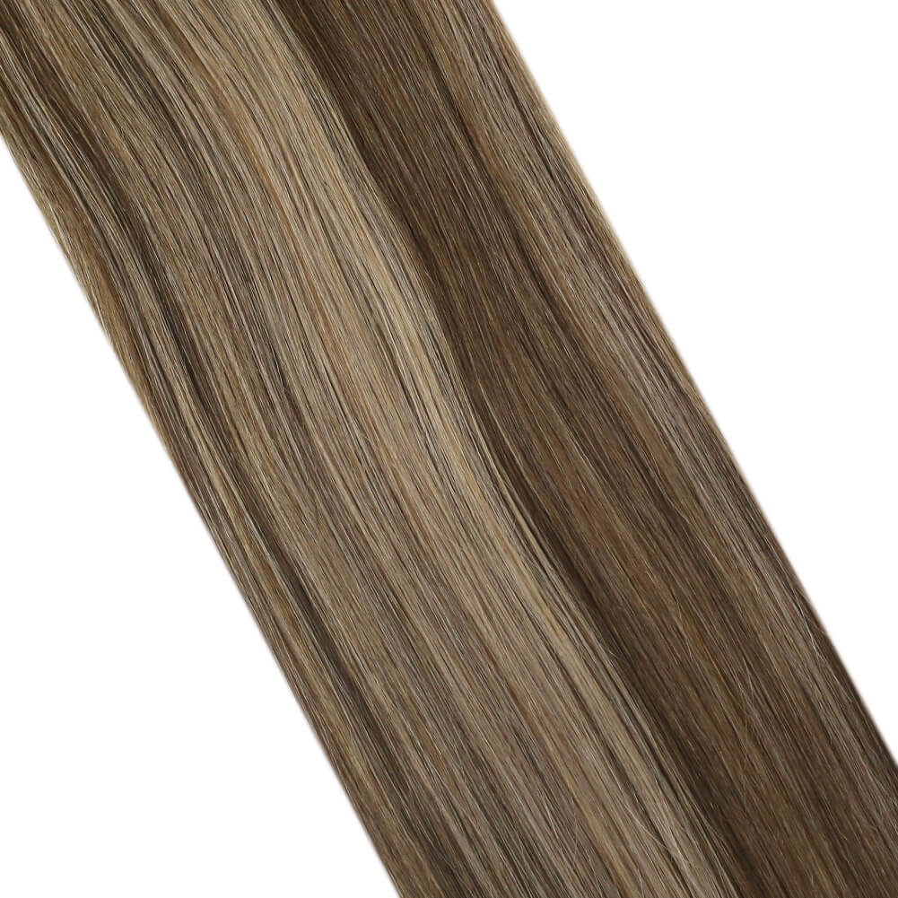 Remy Real Clip In Human hair Extensions Balayage Color (#4/27/4)
