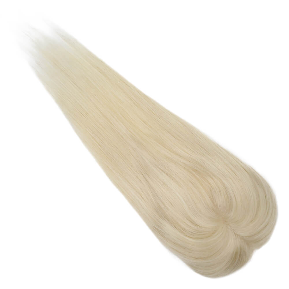 Clip In Hair Topper Real Human Hair 5"*5" Base Platinum Blonde(#60)