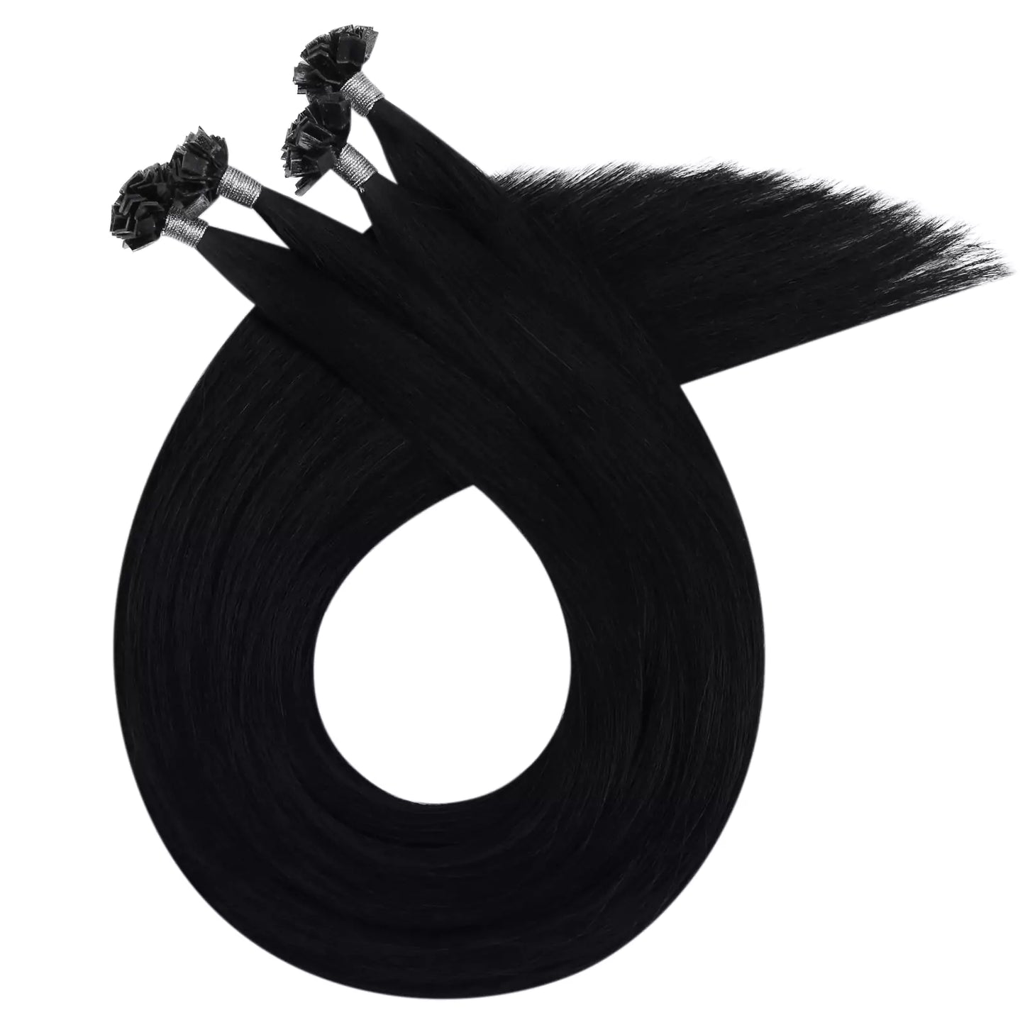 Virgin Keratin Hair Extensions K Tip Human Hair Extensions Jet Black #1