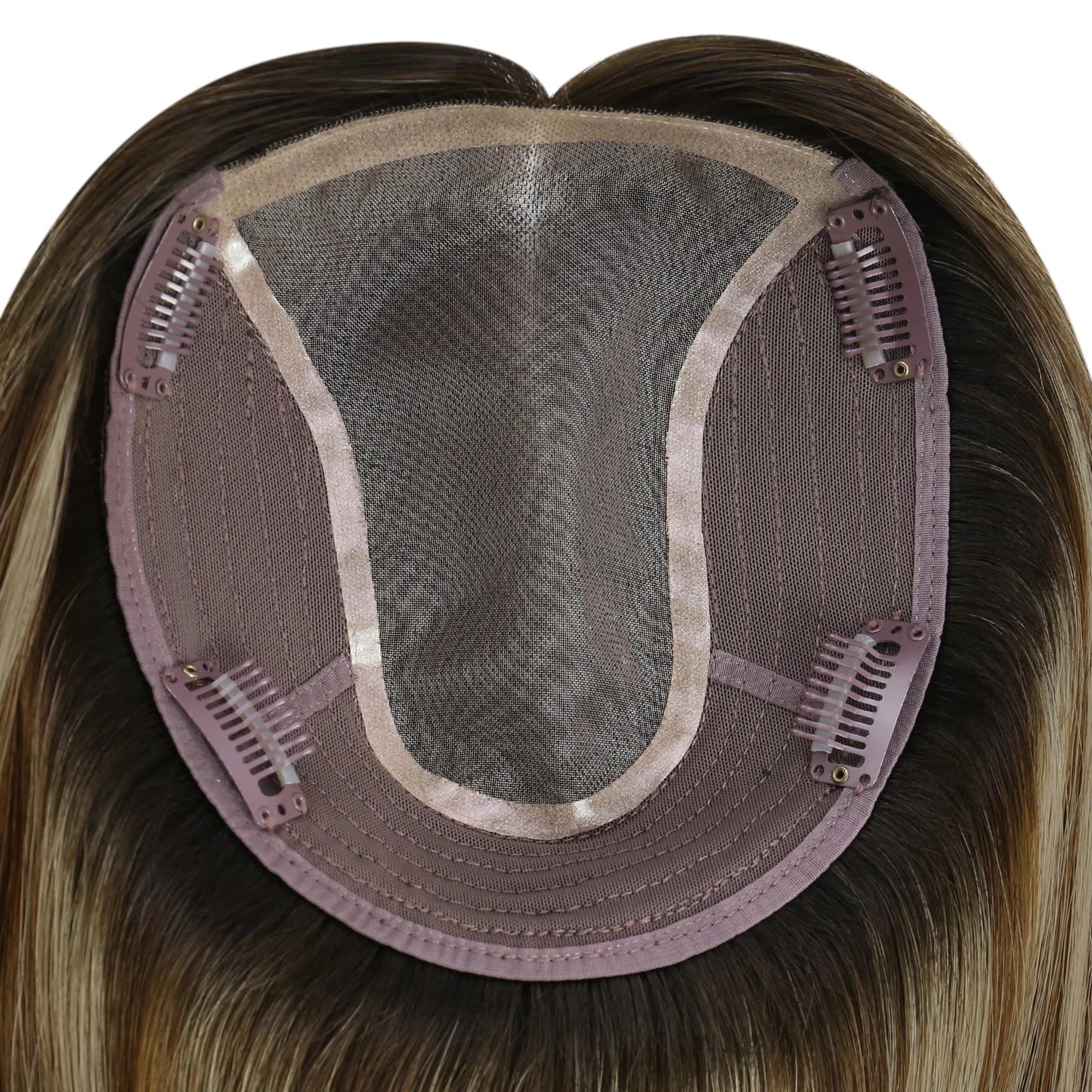 Virgin Hair Topper Large Base Human Hair Topper for Short Hair #2/6/18