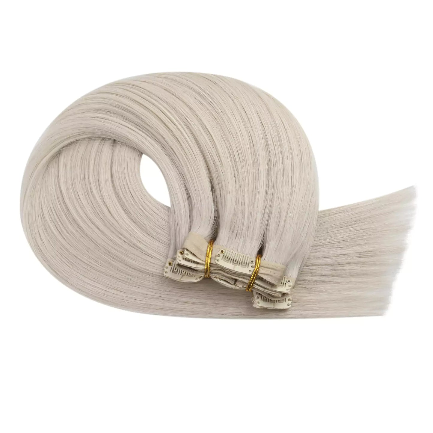Virgin Clip in Human Hair Extensions Professional Hair Extensions Blonde #1000