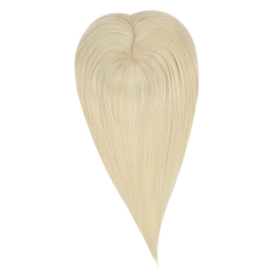 Clip In Hair Topper Real Human Hair 5"*5" Base Platinum Blonde(#60)