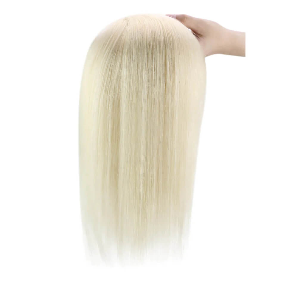 Clip In Hair Topper Real Human Hair 5"*5" Base Platinum Blonde(#60)
