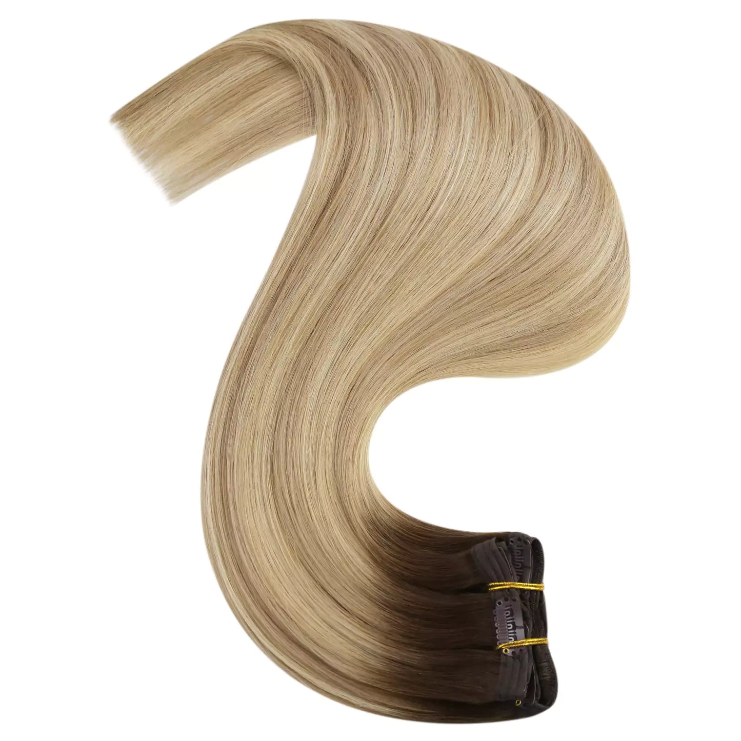 Virgin Full Head Clip in Hair Extensions Balayage Color #2/18/22