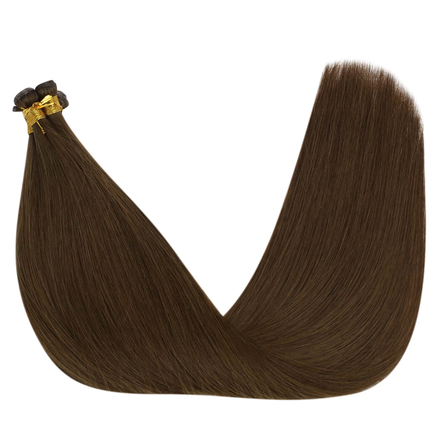 Invisible Hair Extensions Virgin Genius Weft Brazilian Bundles Chocolate Brown (#4)