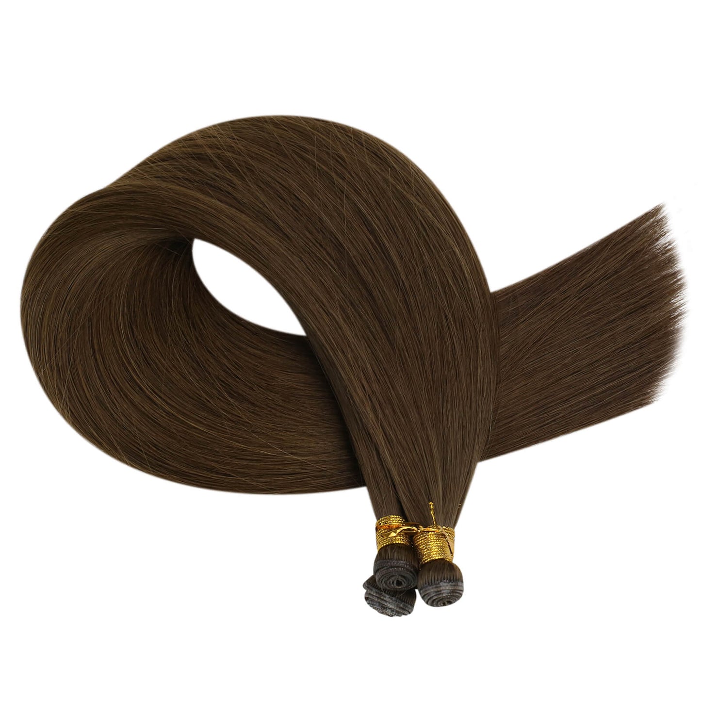 Invisible Hair Extensions Virgin Genius Weft Brazilian Bundles Chocolate Brown (#4)