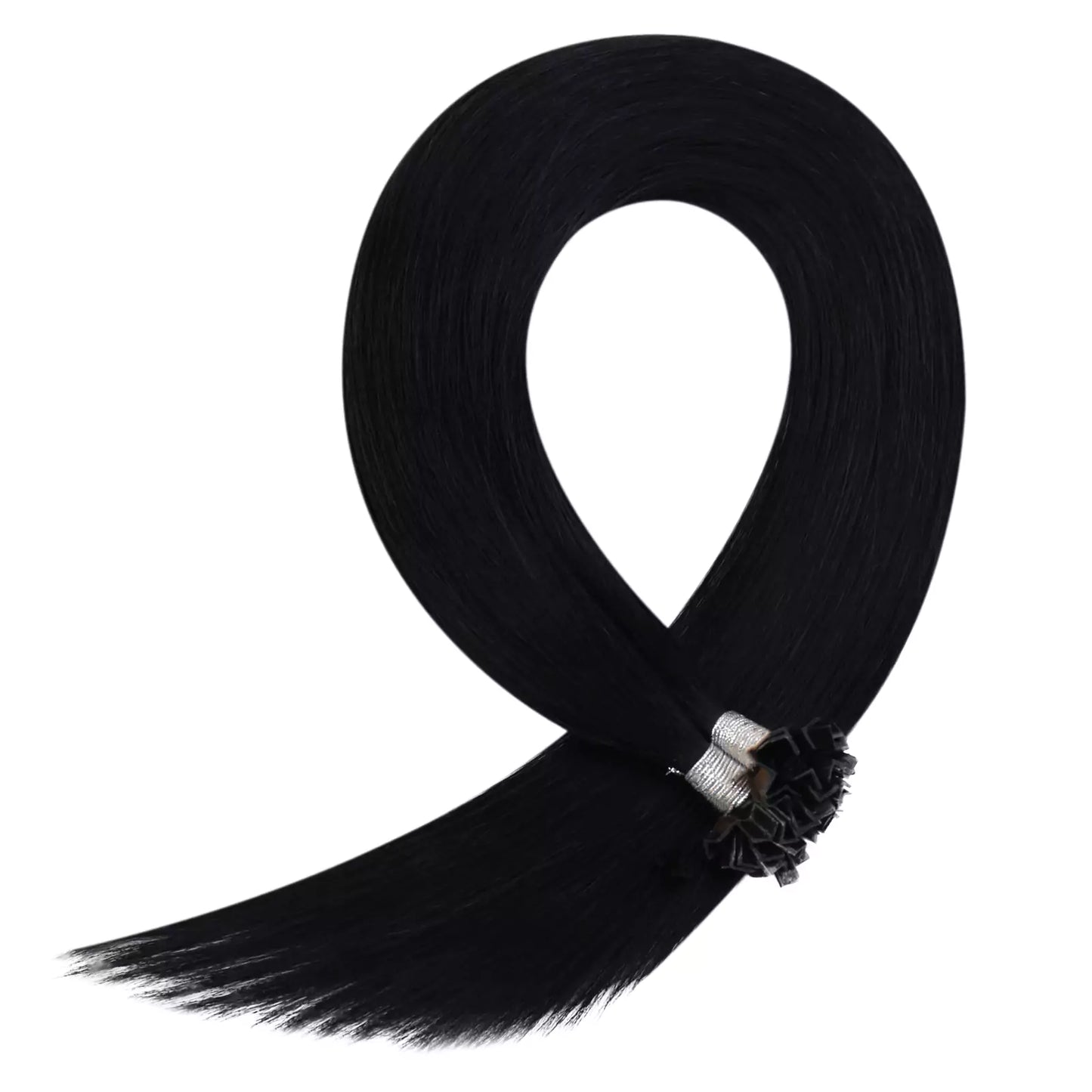 Virgin Keratin Hair Extensions K Tip Human Hair Extensions Jet Black #1