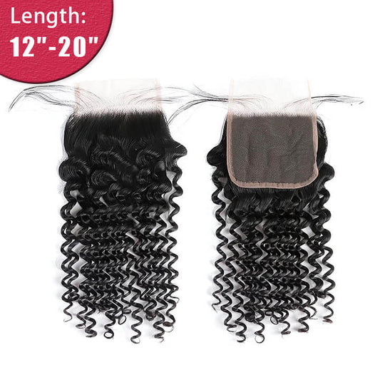 4x4 HD Deep Wave 12a Grade Virgin Hair Lace Closure