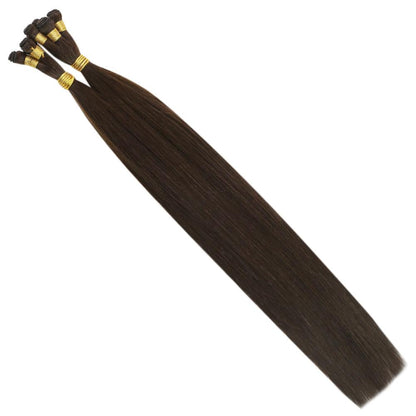 Virgin Hair Hand Tied Weft Real Human Hair Chocolate Brown (#4)