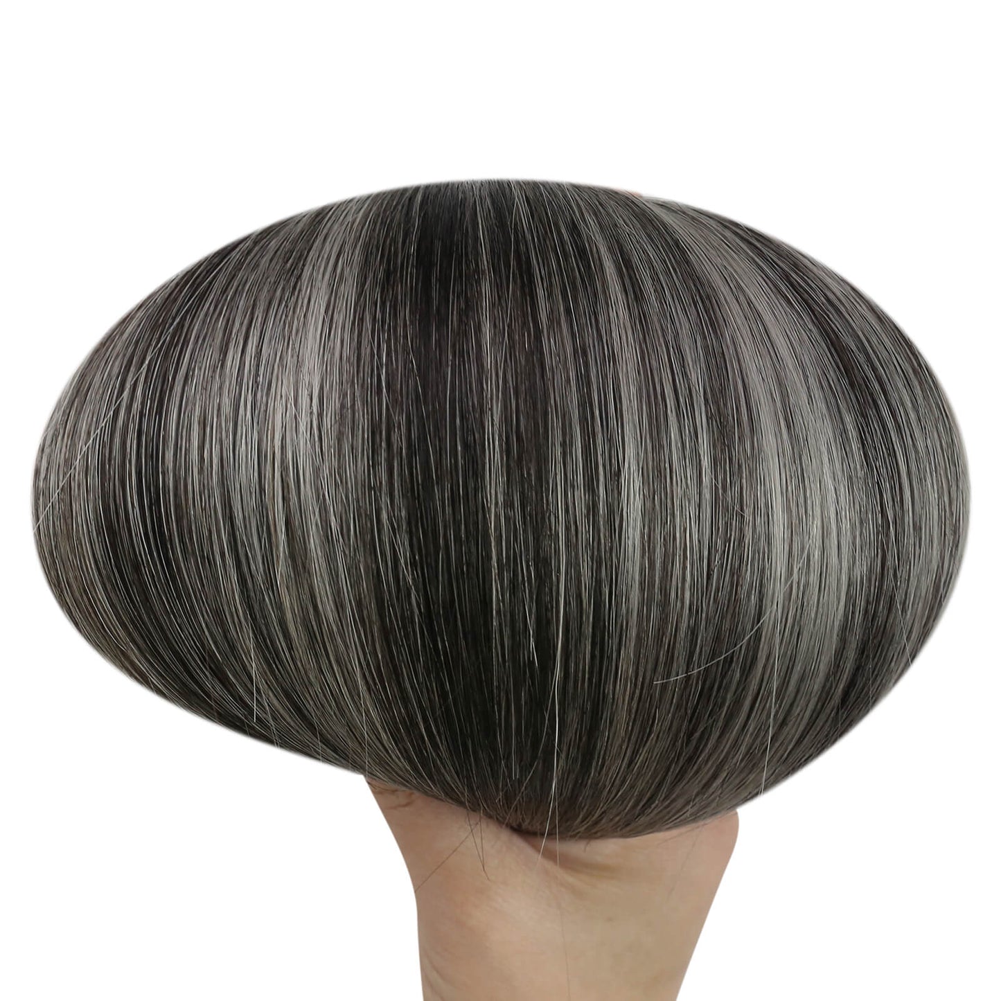 Weft Hair Brazilian Virgin Invisible Genius Weft Human Hair Bundles (#1B/Silver/1B)