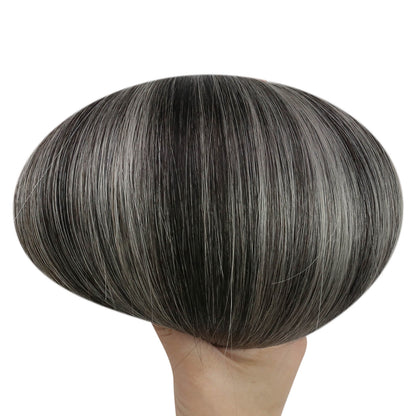 Weft Hair Brazilian Virgin Invisible Genius Weft Human Hair Bundles (#1B/Silver/1B)