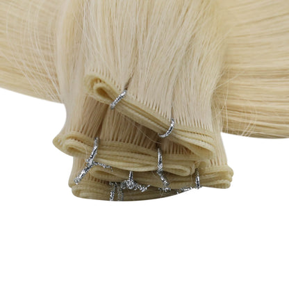 Virgin Invisible Genius Weft Platinum Blonde Brazilian Human Hair Bundles  (#60)