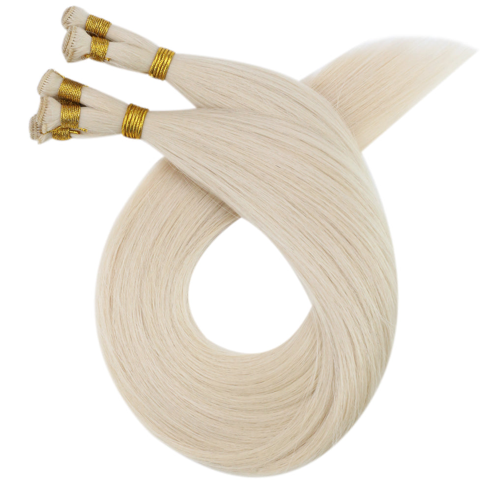 Virgin Hand Tied Weft Sew In Weft Brazilian Hair Bundles Blonde(#60)