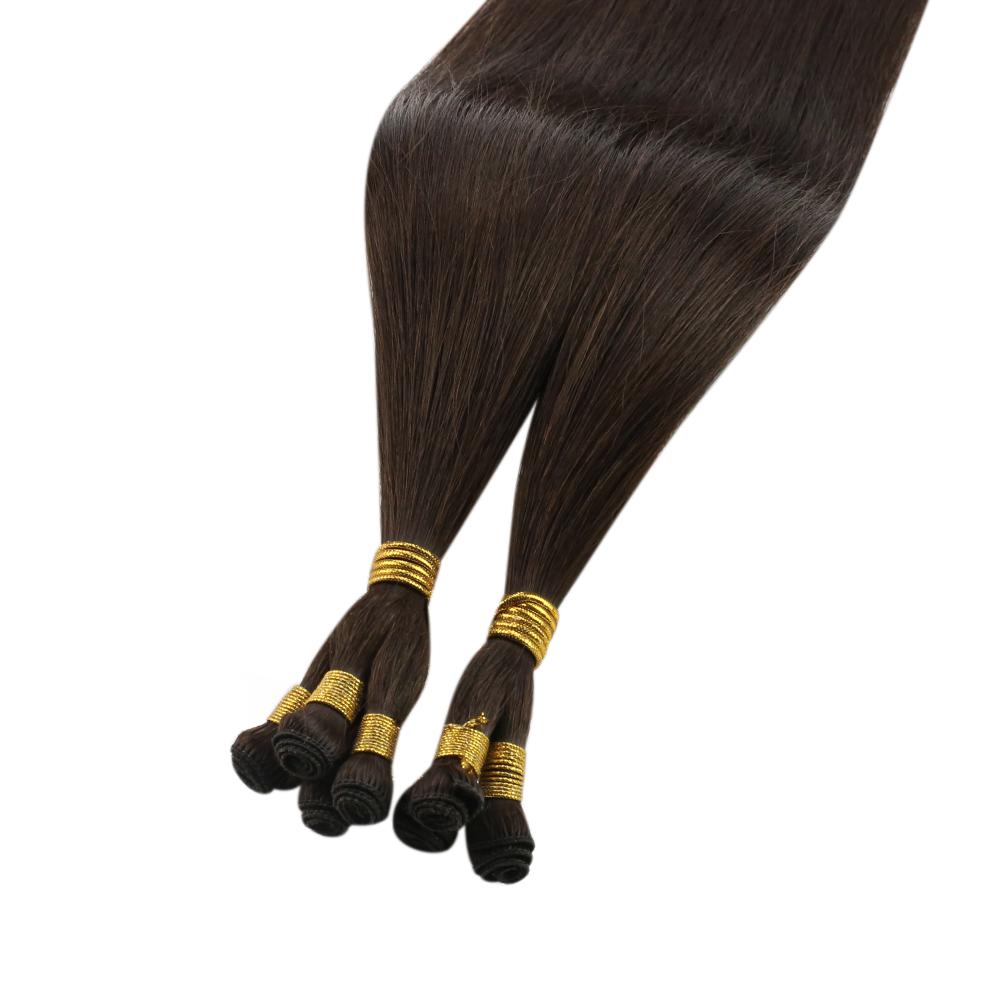 Virgin Hair Hand Tied Weft Real Human Hair Chocolate Brown (#4)