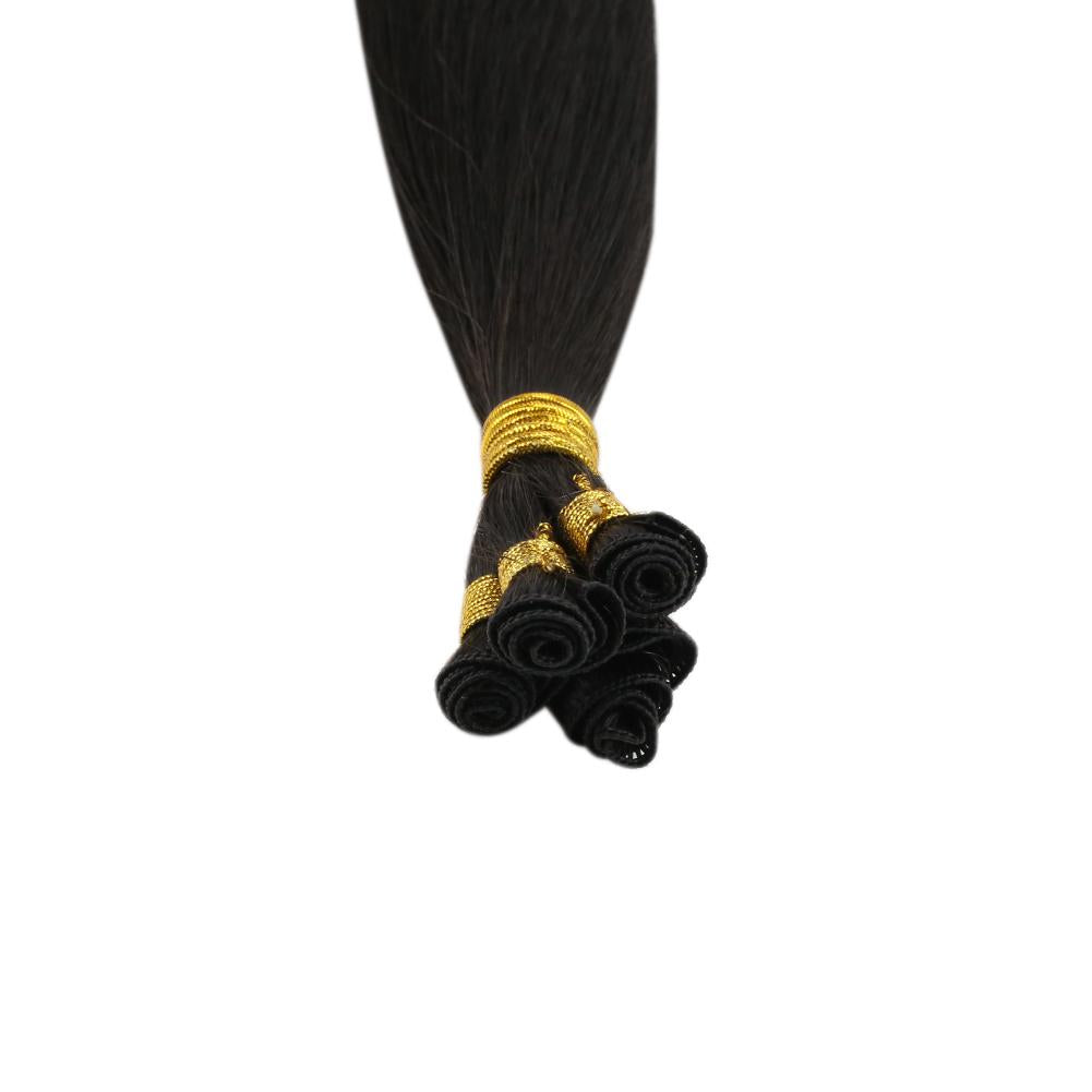 Virgin Best Hair Hand Tied Weft Real Human Hair Off Black (#1B)