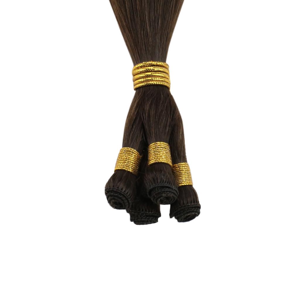 Virgin Hair Hand Tied Weft Real Human Hair Chocolate Brown (#4)