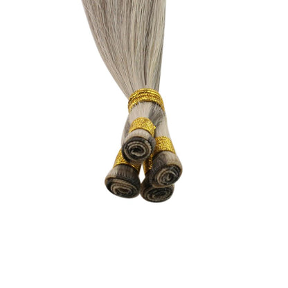 Virgin Real Human Hair Sew In Hand Tied Weft Blonde Highlights (#19AP60)