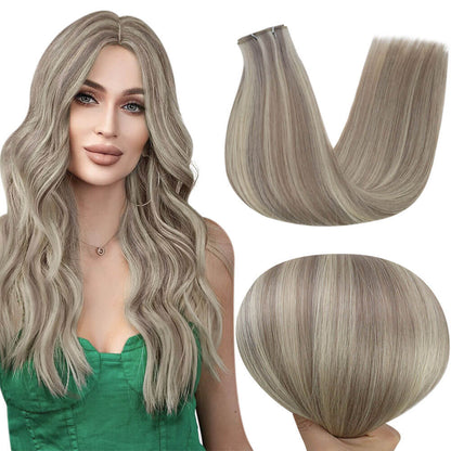 Virgin Invisible Genius Weft Highlight Blonde Human Hair Bundles  (#19P60)