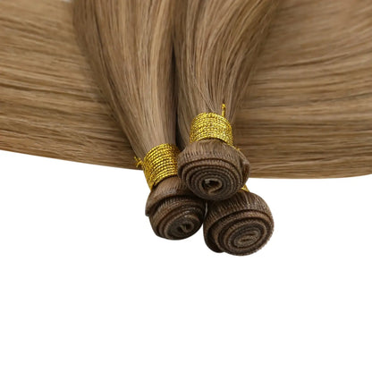 [New]Virgin Invisible Genius Weft Brazilian Human Hair Bundles Chestnut Brown(#P6/10)