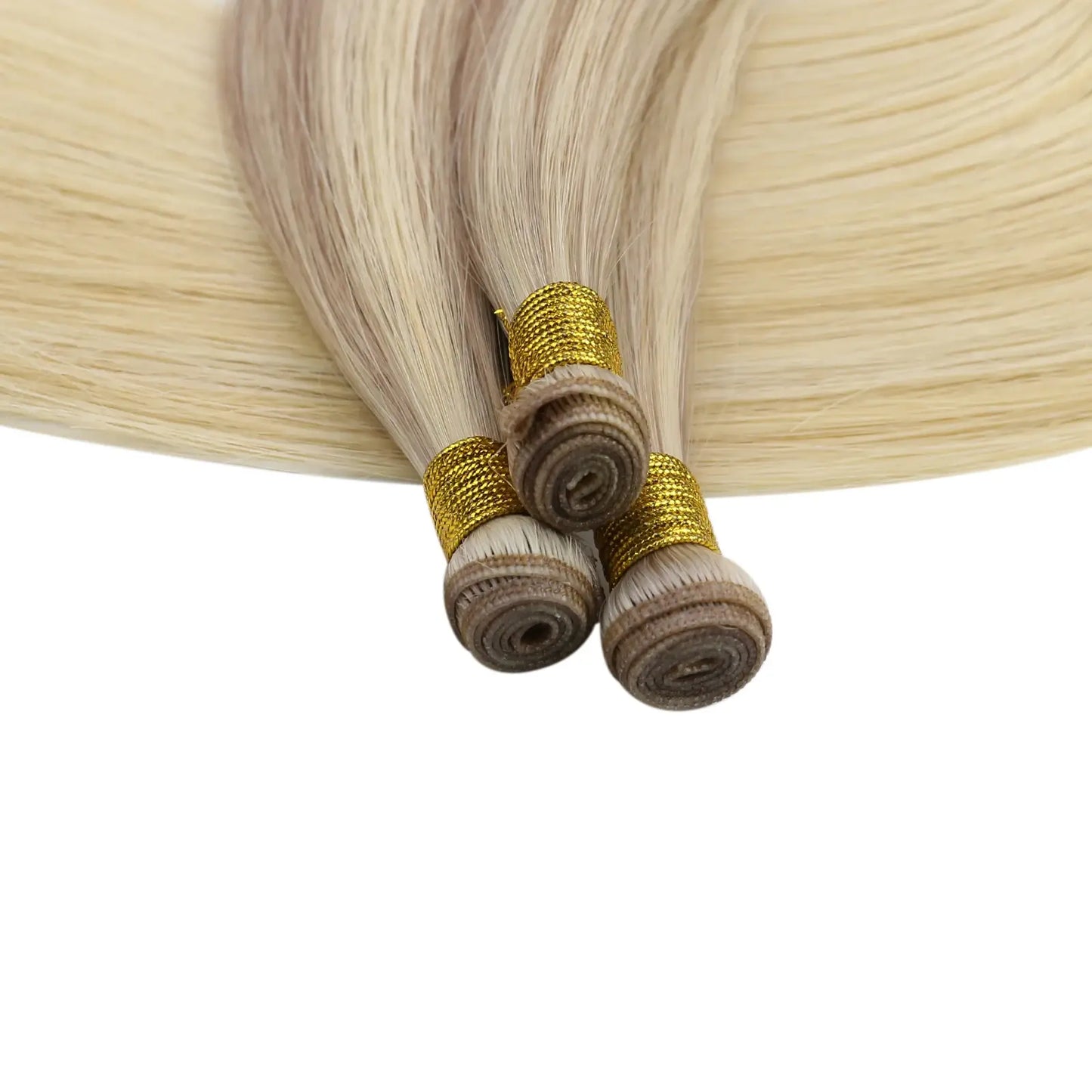 Virgin Invisible Genius Weft Hair Extensions Human Hair Bundles Balayage Blonde (#18/22/60)